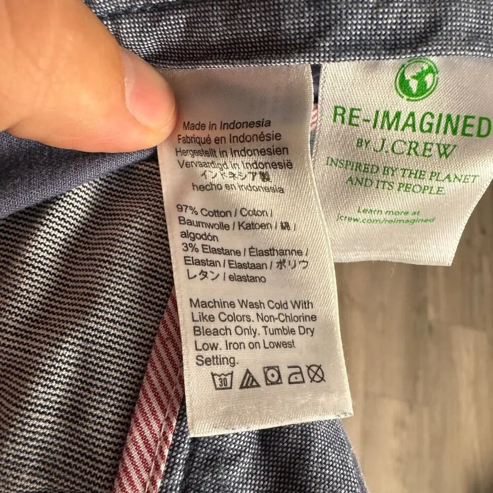 JCrew 770 Straight-fit Stretch Chino Pants SZ 33x30 Dusty Navy Flat Front Twill